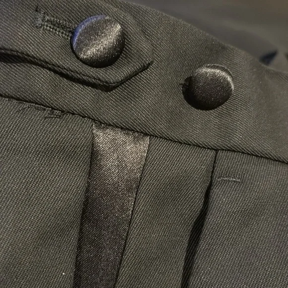 NWT Banana Republic Tailored Fit Tuxedo Black Suit Trouser Size 34 x 30